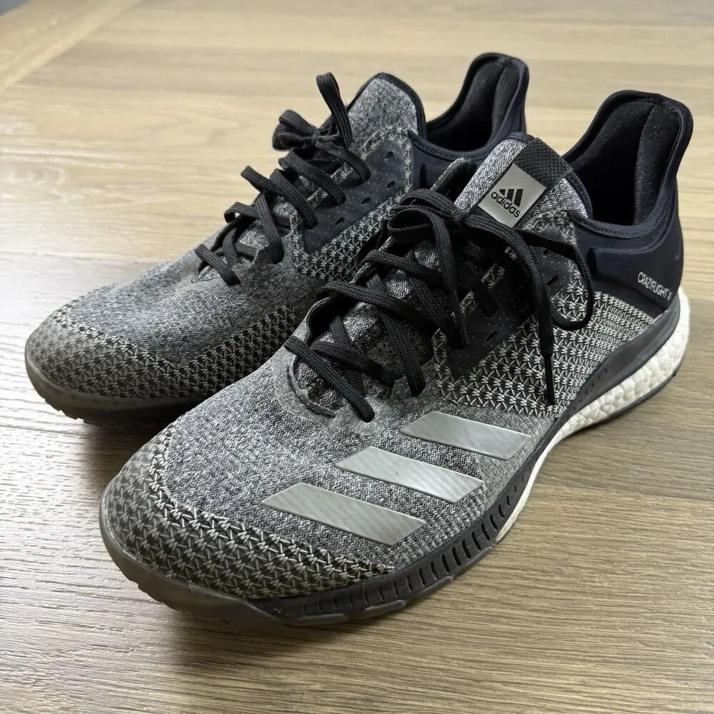 Adidas Shoes Women 11 Crazy Flight X2 Volleyball Black Silver Knit Boost